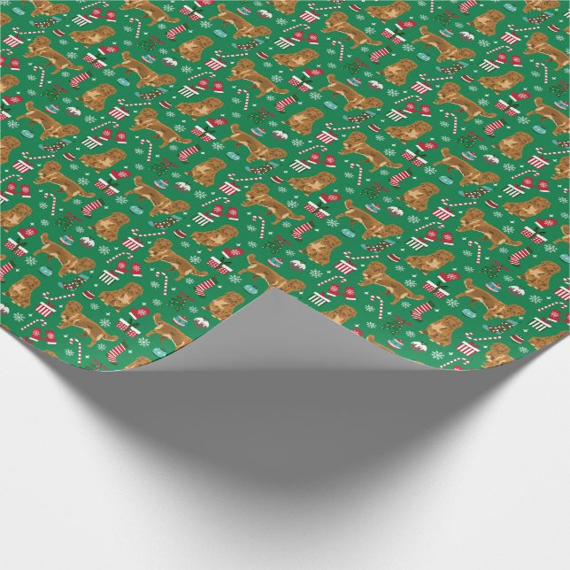 Nova Scotia Anka Tolling Retriever christmas wrap Presentpapper (Hörn)