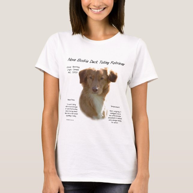 Nova Scotia Anka Tolling Retriever Historik T-shirt (Framsida)