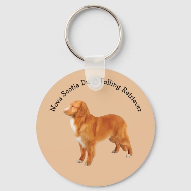 Nova Scotia Anka Tolling Retriever Hund aveln Nyckelring (Framsida)