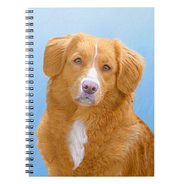 Nova Scotia Anka Tolling Retriever Hund Painting Anteckningsbok Med Spiral (Framsidan)