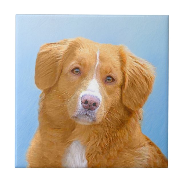 Nova Scotia Anka Tolling Retriever Hund Painting Kakelplatta (Framsidan)