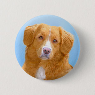 Nova Scotia Anka Tolling Retriever Hund Painting Knapp