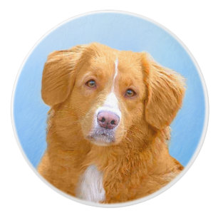 Nova Scotia Anka Tolling Retriever Hund Painting Knopp