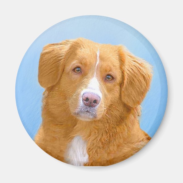 Nova Scotia Anka Tolling Retriever Hund Painting Magnet (Framsidan)