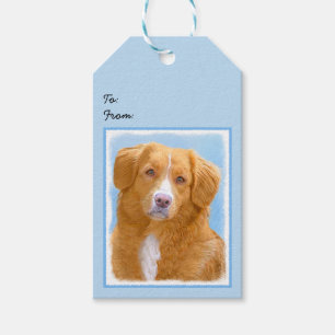 Nova Scotia Anka Tolling Retriever Hund Painting Presentetikett