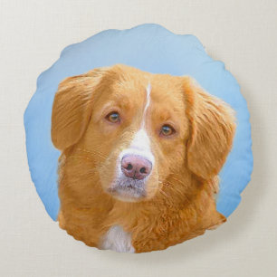 Nova Scotia Anka Tolling Retriever Hund Painting Rund Kudde