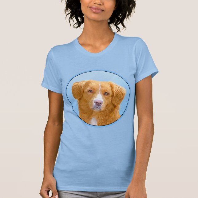Nova Scotia Anka Tolling Retriever Hund Painting T Shirt (Framsida)