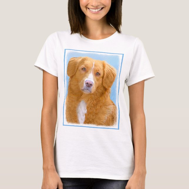 Nova Scotia Anka Tolling Retriever Hund Painting T-shirt (Framsida)