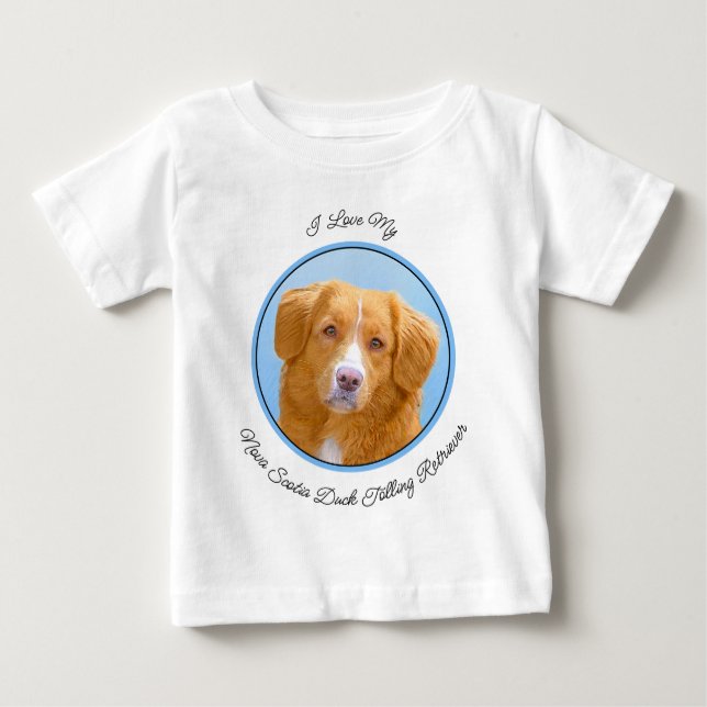 Nova Scotia Anka Tolling Retriever Hund Painting T Shirt (Framsida)