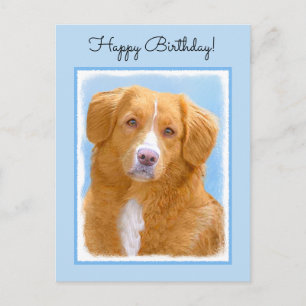 Nova Scotia Anka Tolling Retriever Hund Painting Vykort