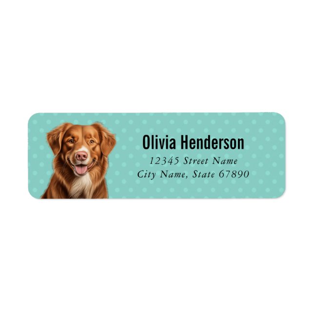 Nova Scotia Anka Tolling Retriever Labels Returadress Etikett (Framsidan)