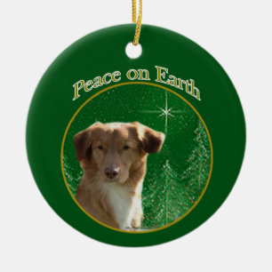 Nova Scotia Anka Tolling Retriever Peace Julgransprydnad Keramik