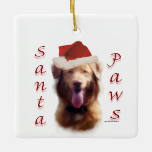 Nova Scotia Anka Tolling Retriever Santa Tassar Julgransprydnad Keramik