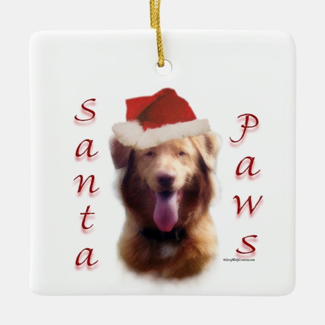 Nova Scotia Anka Tolling Retriever Santa Tassar Julgransprydnad Keramik (Framsida)