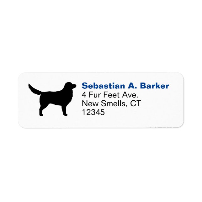 Nova Scotia Anka Tolling Retriever Silhouette Returadress Etikett (Framsidan)