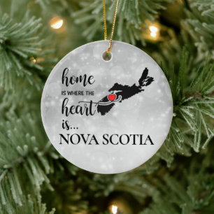 Nova Scotia är där hjärtat finns.. Julgransprydnad Keramik