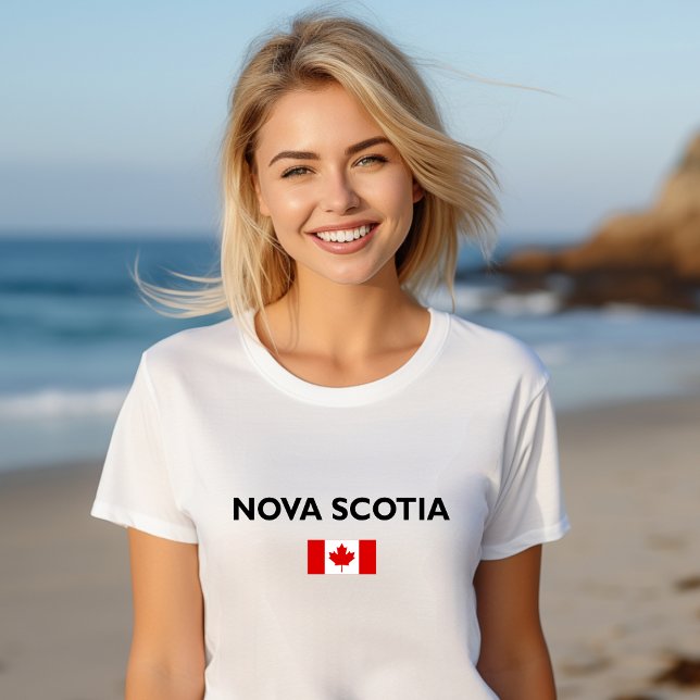 Nova Scotia Canada Canadian Flagga Light-Färg T Shirt (Skapare uppladdad)