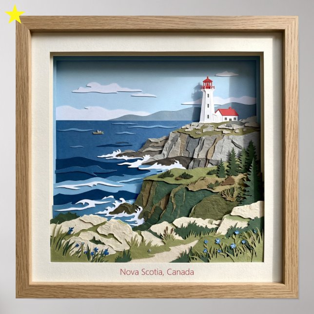 Nova Scotia Canada Paper Collage Diorama Poster (Skapare uppladdad)