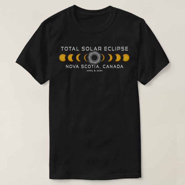 Nova Scotia Canada Solar Eclipse 2024 April 8 T Shirt (Design framsida)