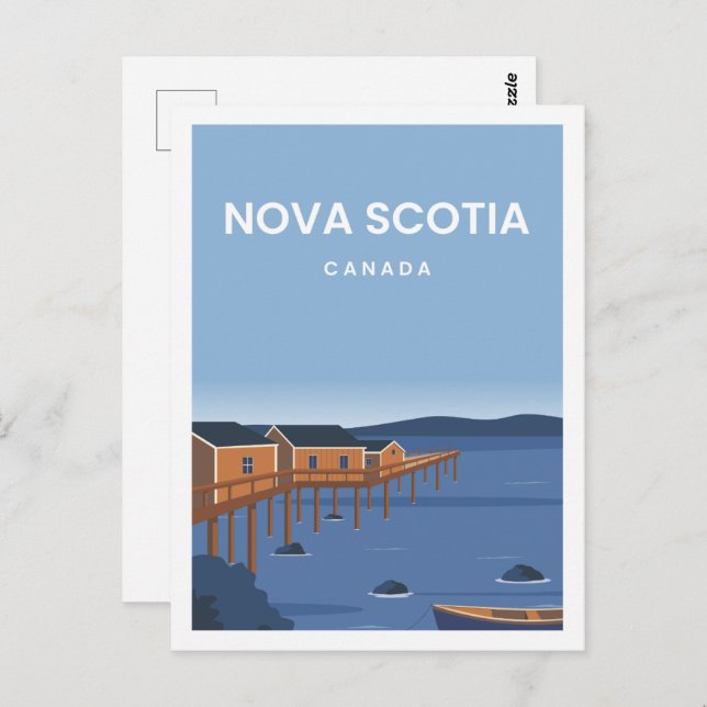 Nova Scotia Canada Travel Ställe Illustration Vykort (Fram/baksida)