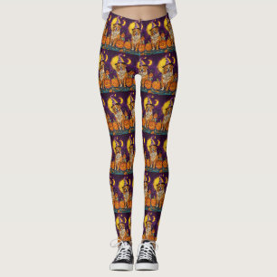 Nova Scotia Duck Toller Halloween-häxa Pumpa Leggings