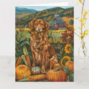 Nova Scotia Duck Toller Hund Höst Thanksgiving Kort