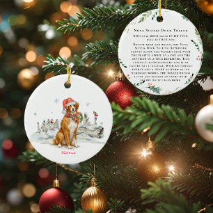 Nova Scotia Duck Toller Hund Monogram Julgransprydnad Keramik