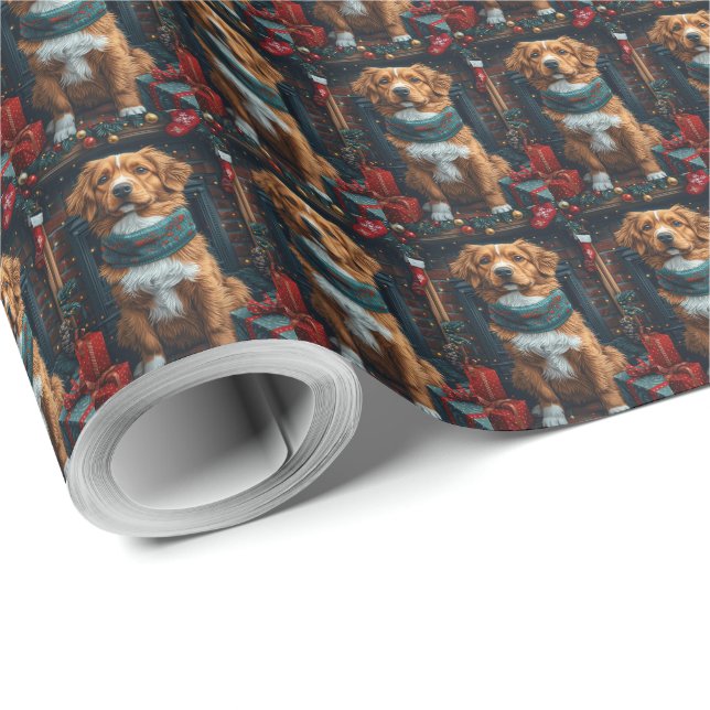 Nova Scotia Duck Toller Julklappar Eldstad Presentpapper (Rulle Hörn)