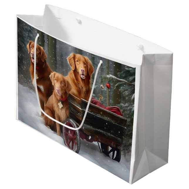 Nova Scotia Duck Toller Retriever Snöig släde (Framsidan Vinklad)