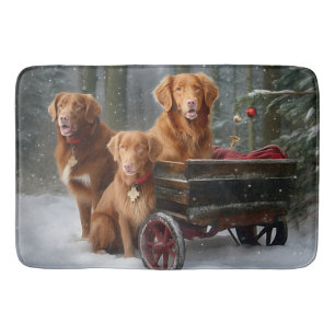Nova Scotia Duck Toller Retriever Snöig släde Badrumsmatta
