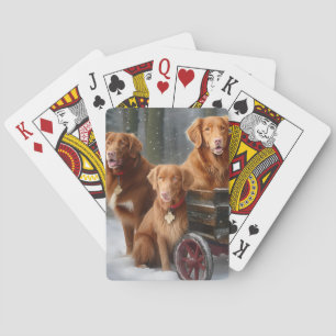 Nova Scotia Duck Toller Retriever Snöig släde Casinokort