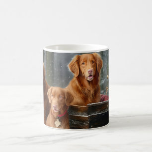 Nova Scotia Duck Toller Retriever Snöig släde Kaffemugg