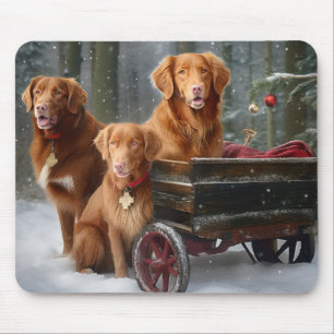 Nova Scotia Duck Toller Retriever Snöig släde Musmatta