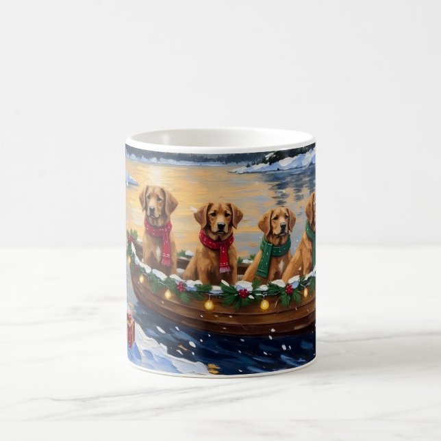 Nova Scotia Duck Tolling Retriever Christmas Boat  Kaffemugg (Center)