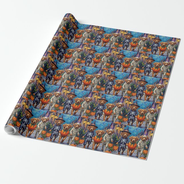 Nova Scotia Duck Tolling Retriever Halloween Presentpapper (Utrullad)