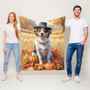 Nova Scotia Duck Tolling Retriever Höstlöv Tackgiv Fleecefilt