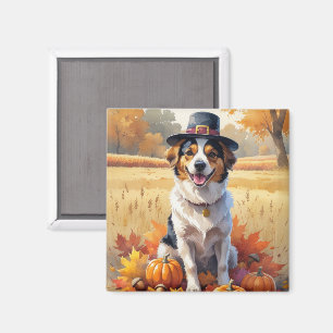 Nova Scotia Duck Tolling Retriever Höstlöv Tacksäg Magnet