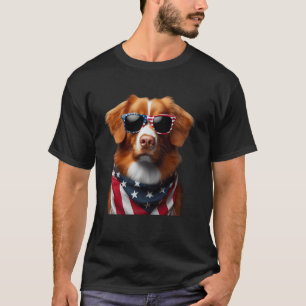Nova Scotia Duck Tolling Retriever Hund 4:e Juli T Shirt
