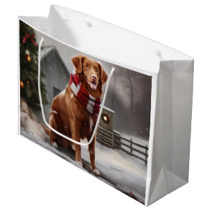 Nova Scotia Duck Tolling Retriever Hund i Snö Jul