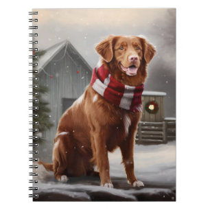 Nova Scotia Duck Tolling Retriever Hund i Snö Jul Anteckningsbok