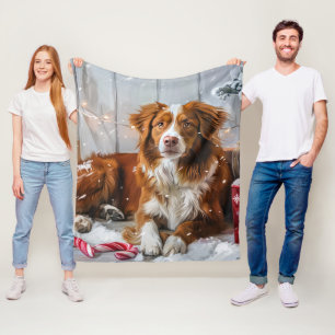 Nova Scotia Duck Tolling Retriever Hund Jul Festli Fleecefilt