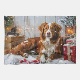 Nova Scotia Duck Tolling Retriever Hund Jul Festli Kökshandduk