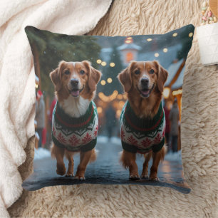 Nova Scotia Duck Tolling Retriever Jul Snö Holiday Kudde