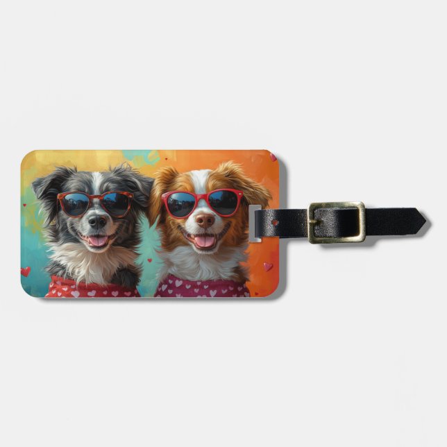 Nova Scotia Duck Tolling Retriever med rosor Alla  Bagagebricka (Horisontell Framsida)