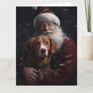 Nova Scotia Duck Tolling Retriever med Santa Claus Kort