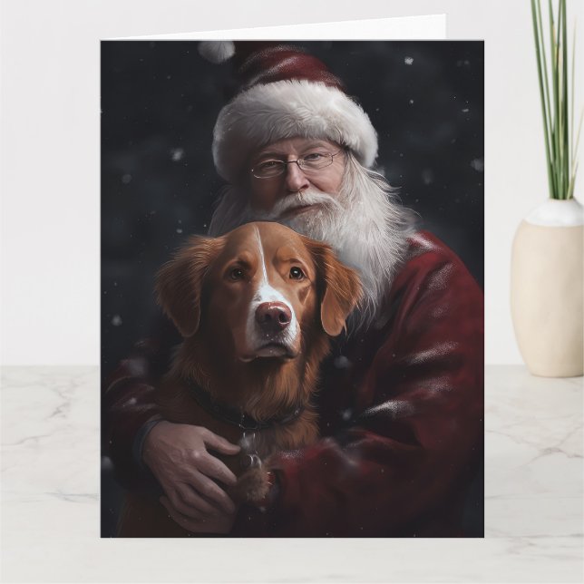Nova Scotia Duck Tolling Retriever med Santa Claus Kort (Framsida)