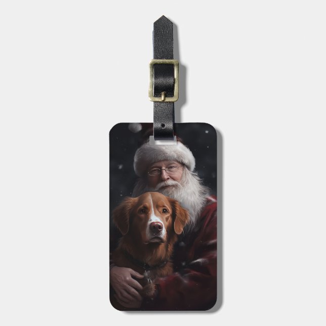 Nova Scotia Duck Tolling Retriever Med Santa Klaus Bagagebricka (Vertikal Framsida)