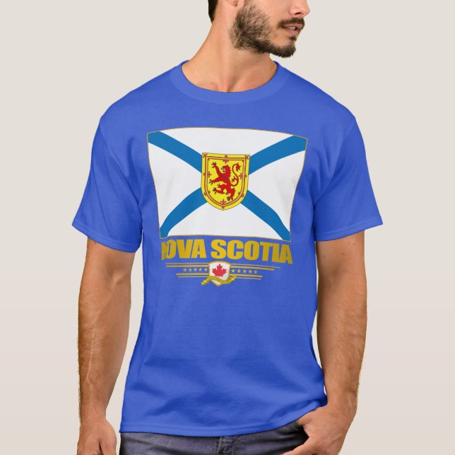 Nova Scotia Flagga Apparel T Shirt (Framsida)