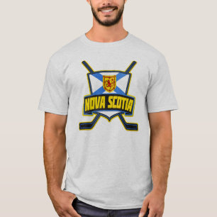 Nova Scotia Flagga Hockey Logotyp, med back Print Tee