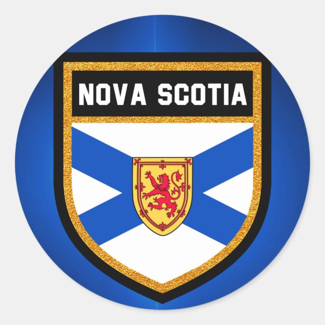Nova Scotia Flagga Runt Klistermärke (Framsida)